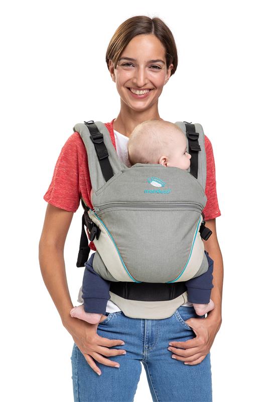 Manduca XT Babytrage grey ocean mum front