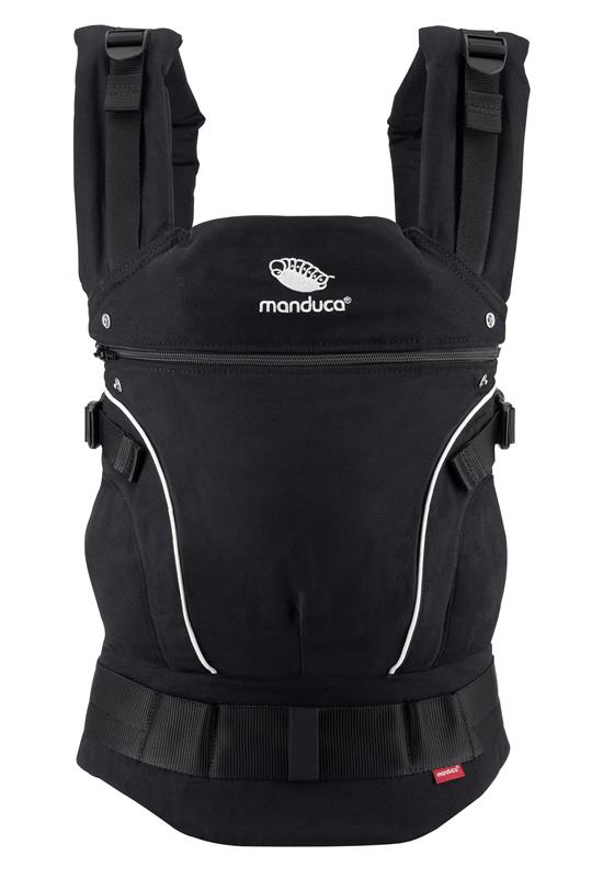 Manduca First Pure Cotton Babytrage  night black front